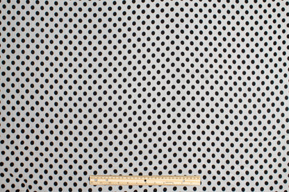 Polka Dot Crinkled Viscose Silk Chiffon - Black and White - Prime Fabrics