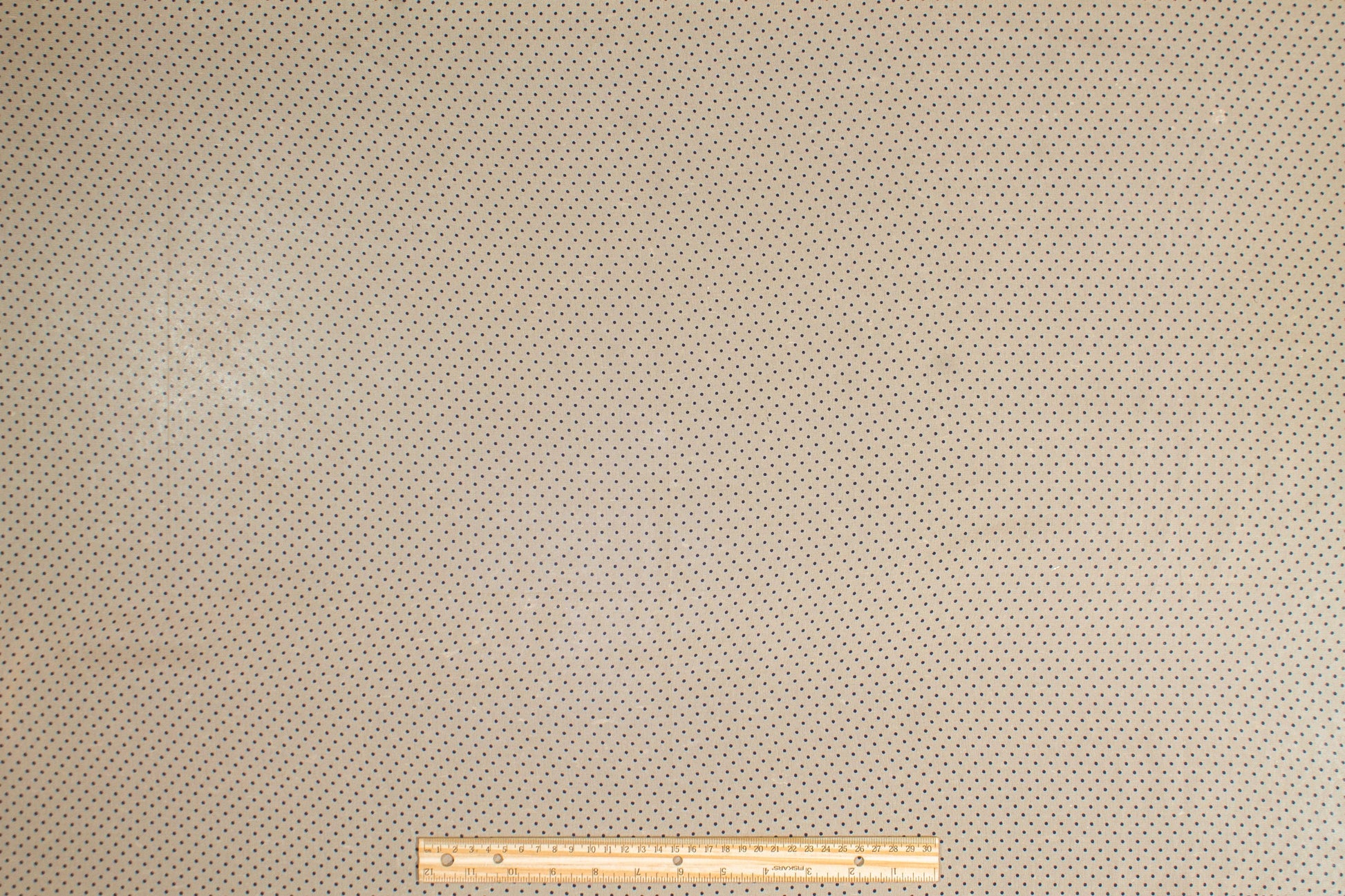 Polka Dot Silk Chiffon - Beige and Navy - Prime Fabrics
