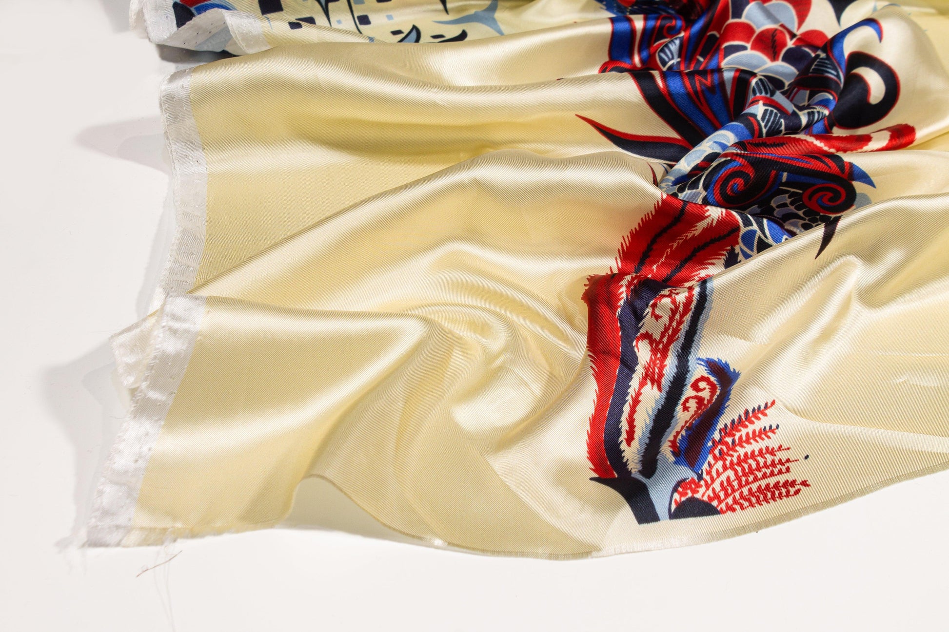 Ivory Dragon Italian Viscose Twill Panel - Prime Fabrics