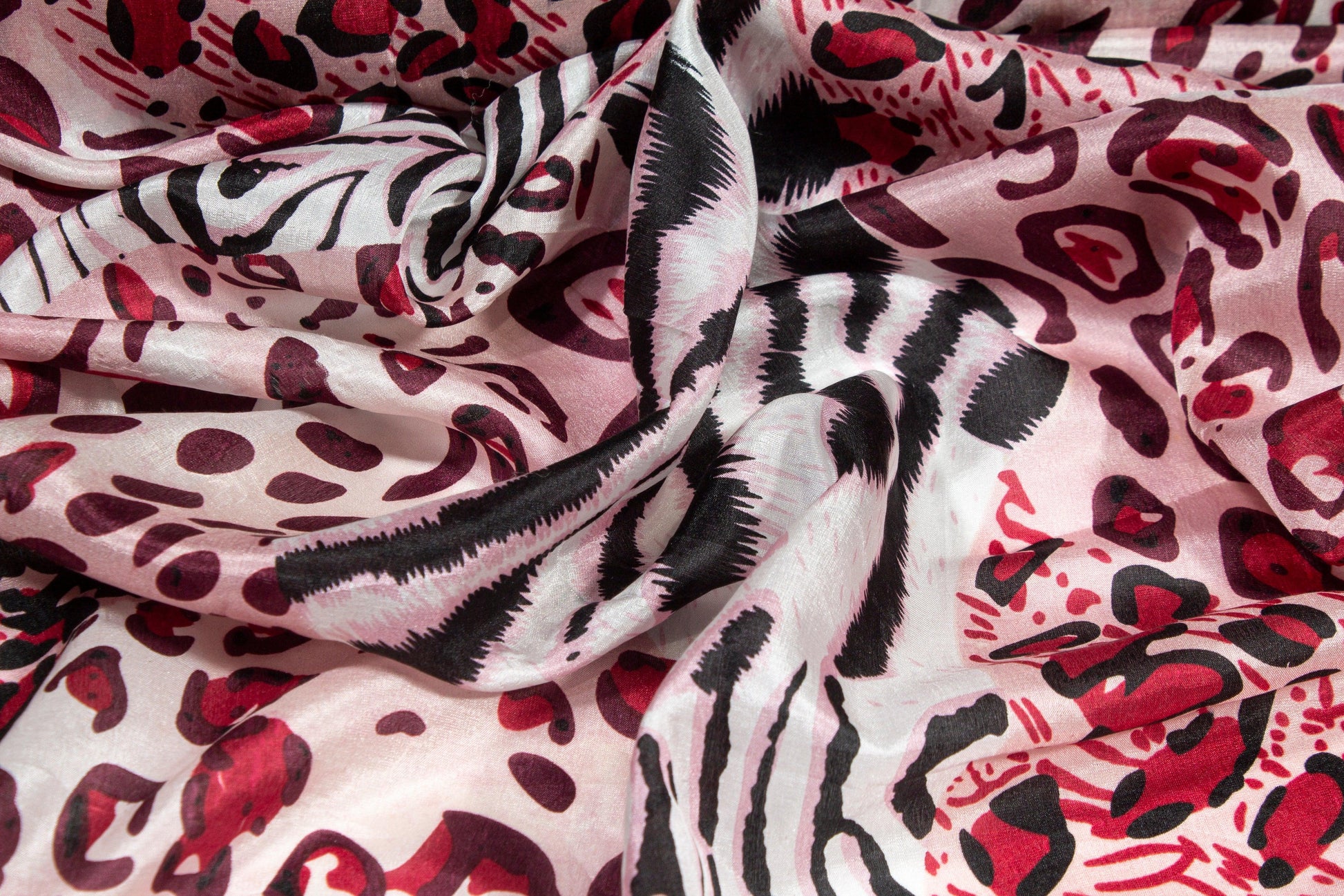 Abstract Animal Print Silk Habotai - Prime Fabrics