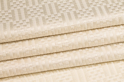 Checked Italian Silk Brocade - Ivory - Prime Fabrics