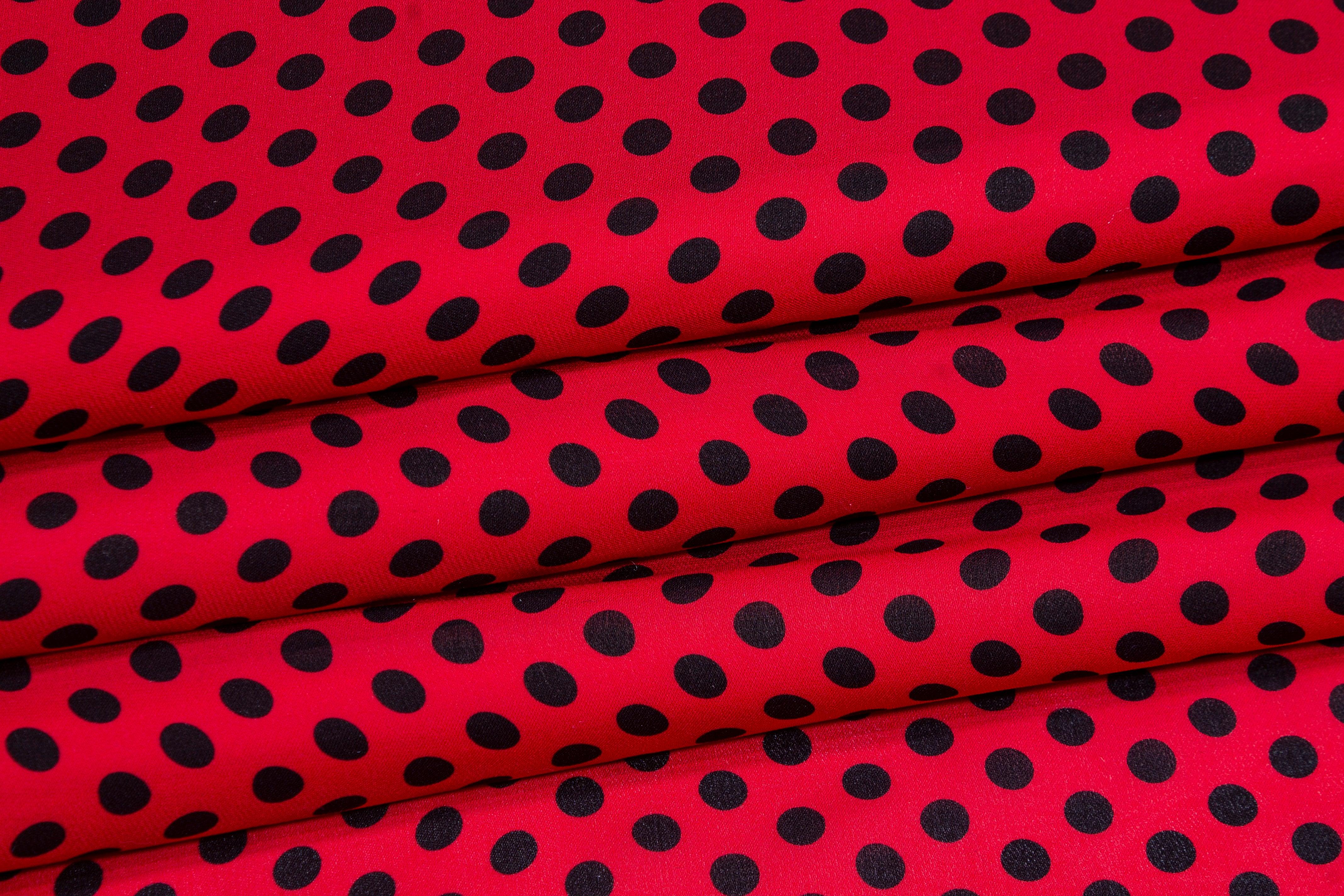 Polka dot georgette fabric discount