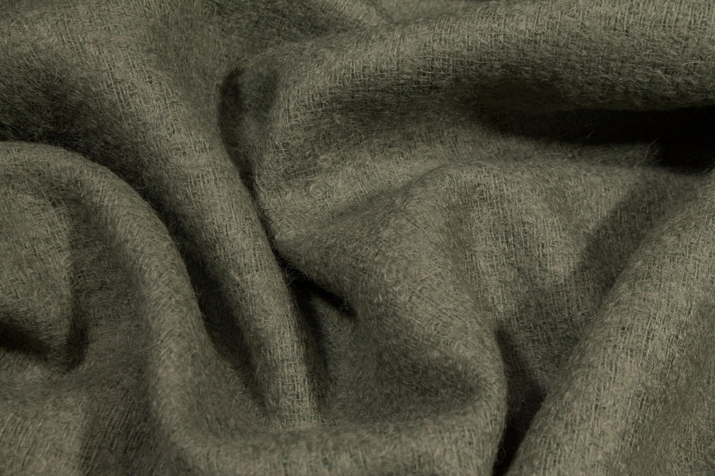Green Italian Wool Tweed Coating - Prime Fabrics