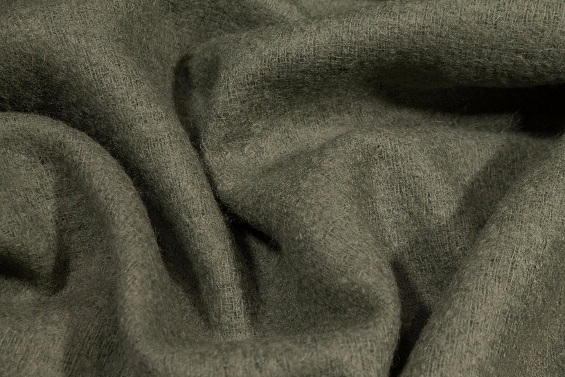 Green Italian Wool Tweed Coating - Prime Fabrics