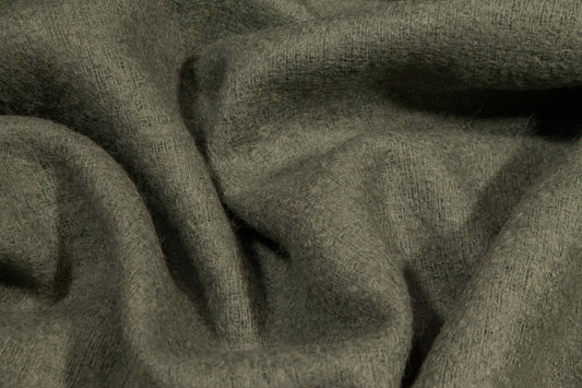 Green Italian Wool Tweed Coating - Prime Fabrics