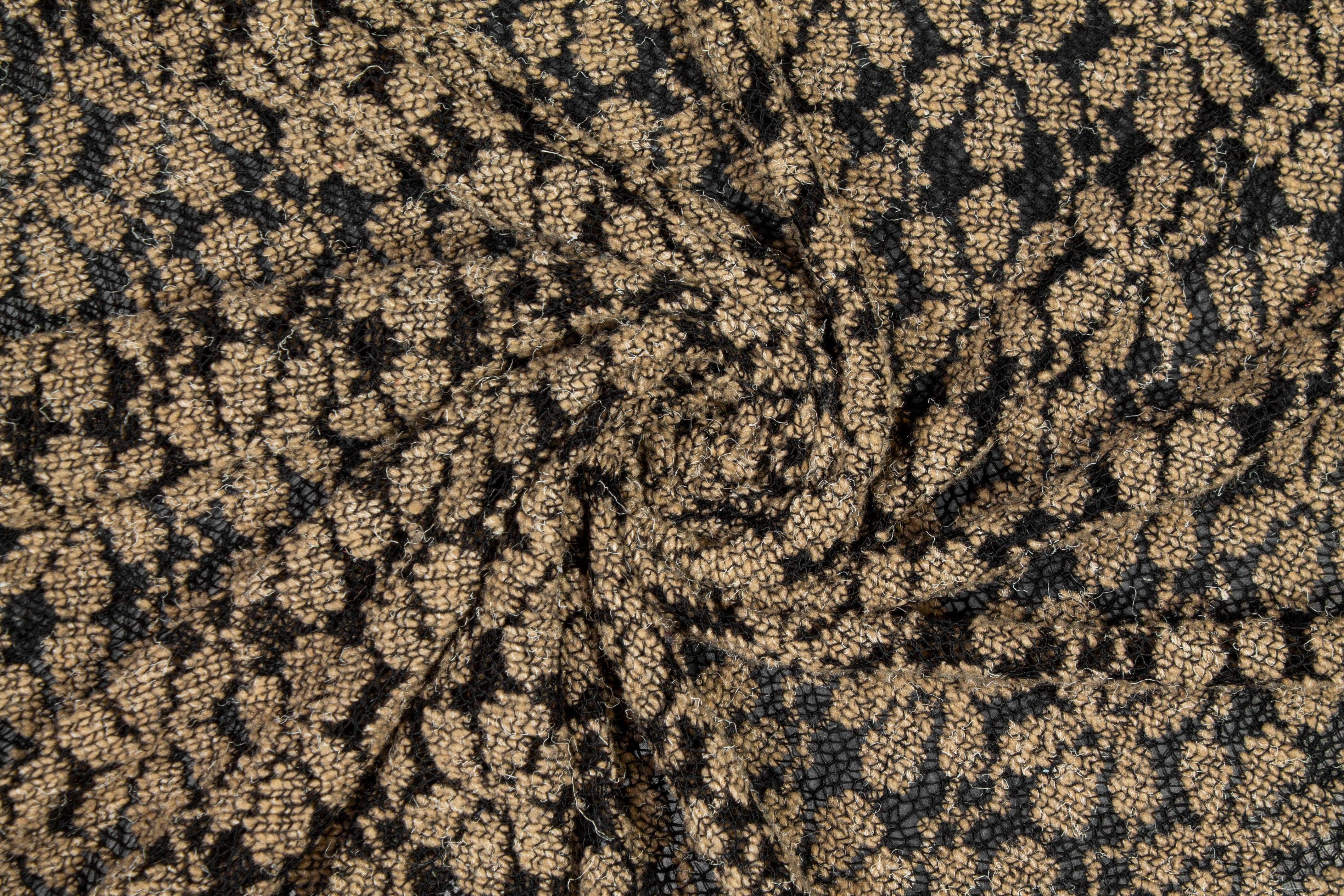 Brown and Black Polyester Wool Jersey Knit - Prime Fabrics