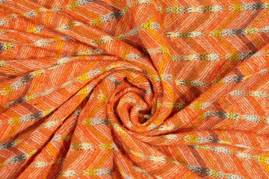 Orange Striped Viscose Knit - Prime Fabrics