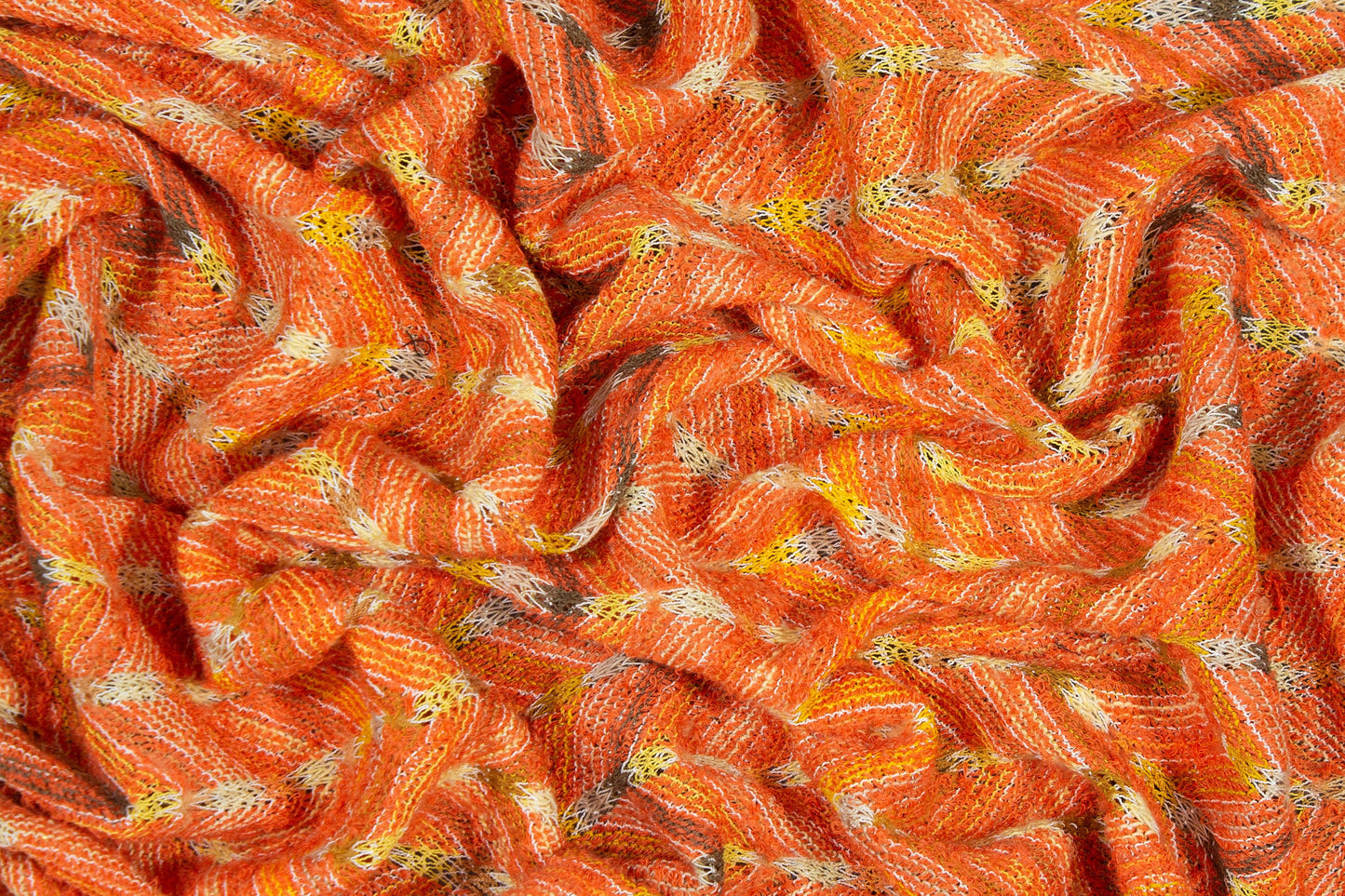 Orange Striped Viscose Knit - Prime Fabrics