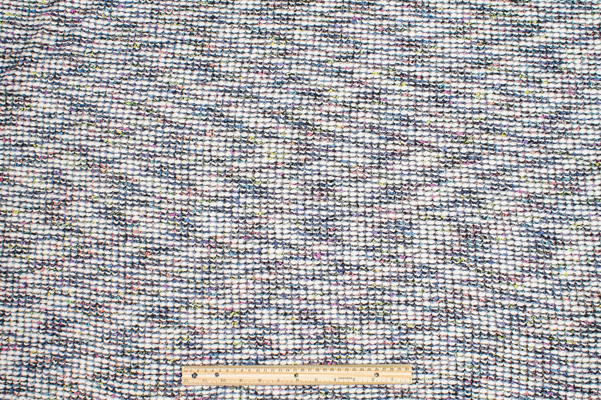 White and Multicolor Wool and Viscose Knit - Prime Fabrics