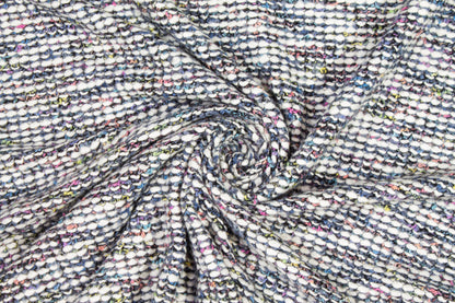 White and Multicolor Wool and Viscose Knit - Prime Fabrics
