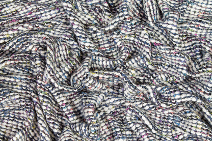 White and Multicolor Wool and Viscose Knit - Prime Fabrics