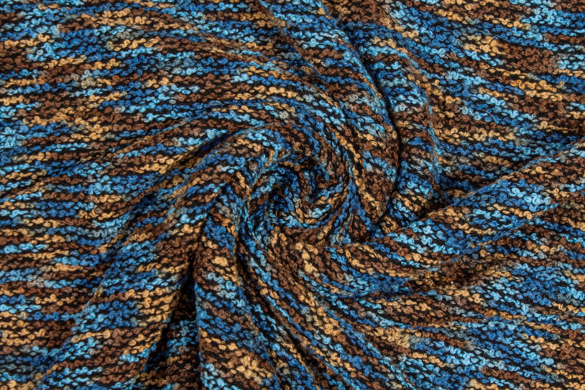 Brown and Blue Jersey Knit - Prime Fabrics