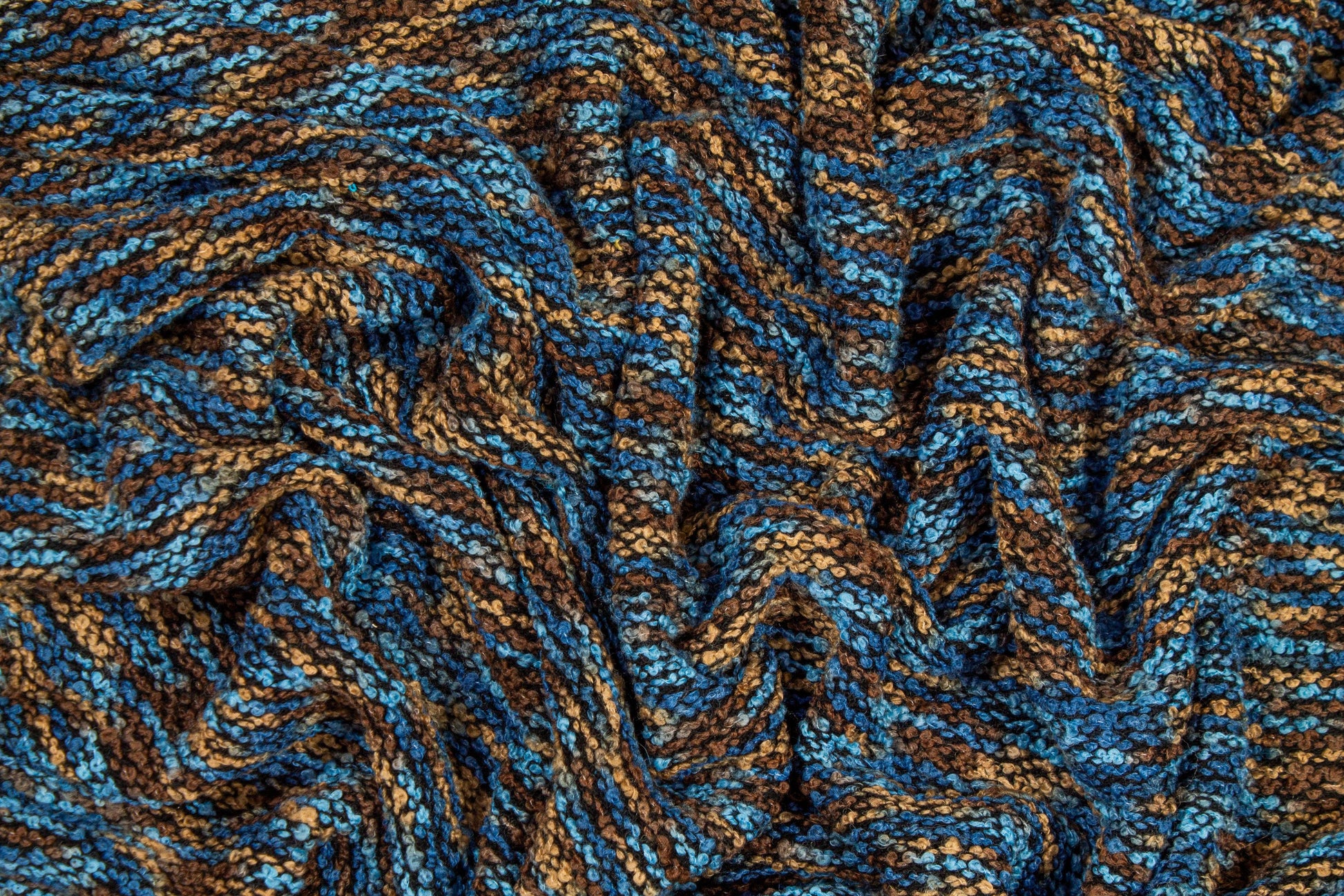 Brown and Blue Jersey Knit - Prime Fabrics