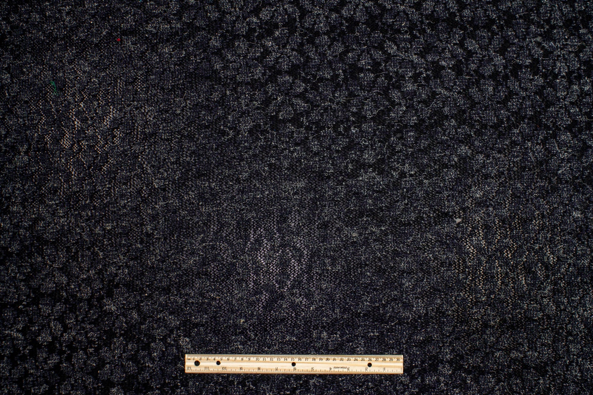 Black and Gray Floral Poly Wool Jersey - Prime Fabrics