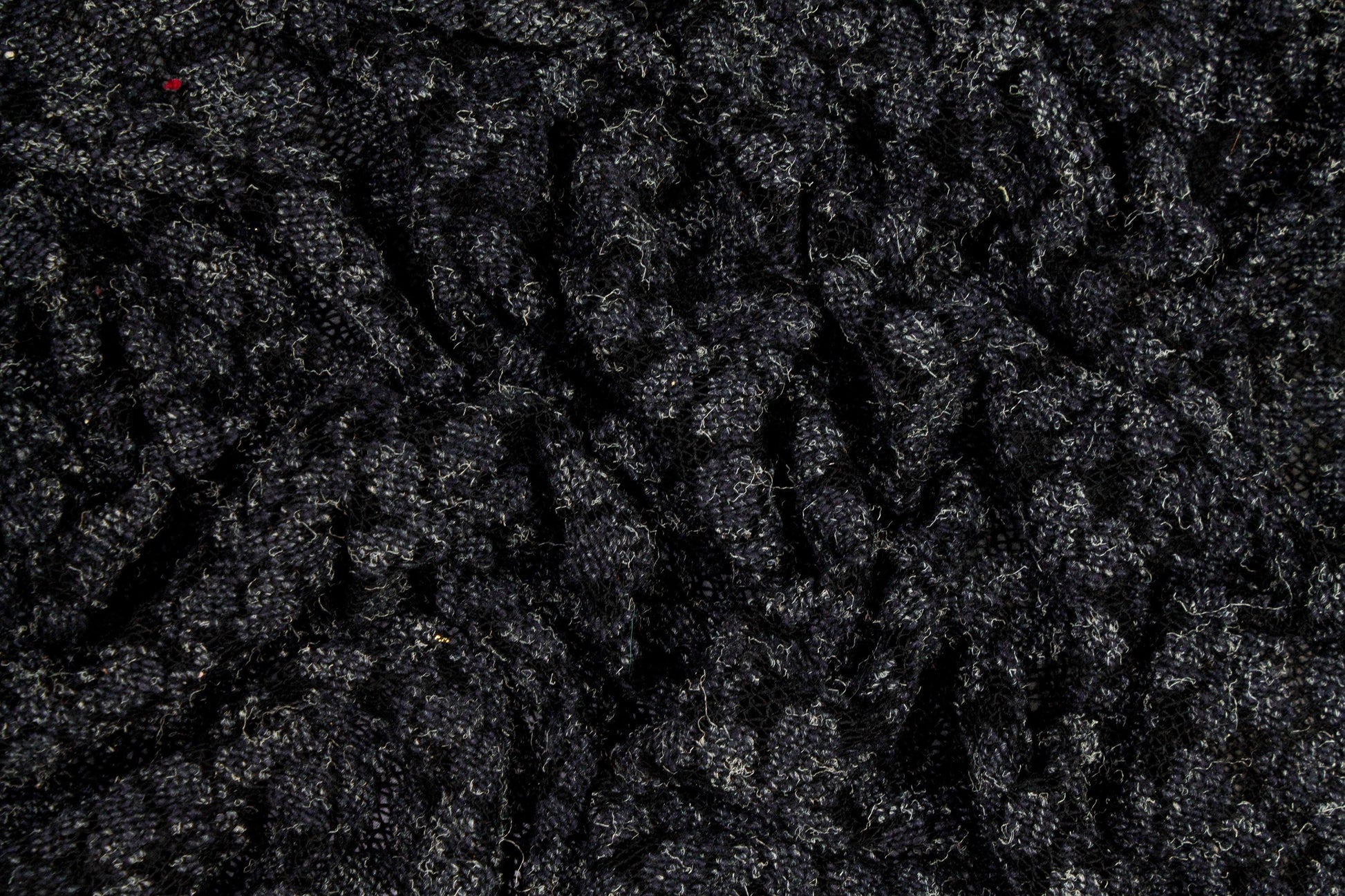 Black and Gray Floral Poly Wool Jersey - Prime Fabrics