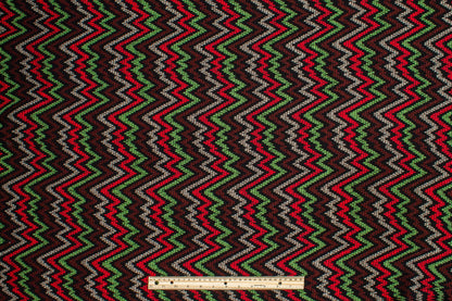 Multicolor Zig Zag Wool Jersey Knit - Prime Fabrics
