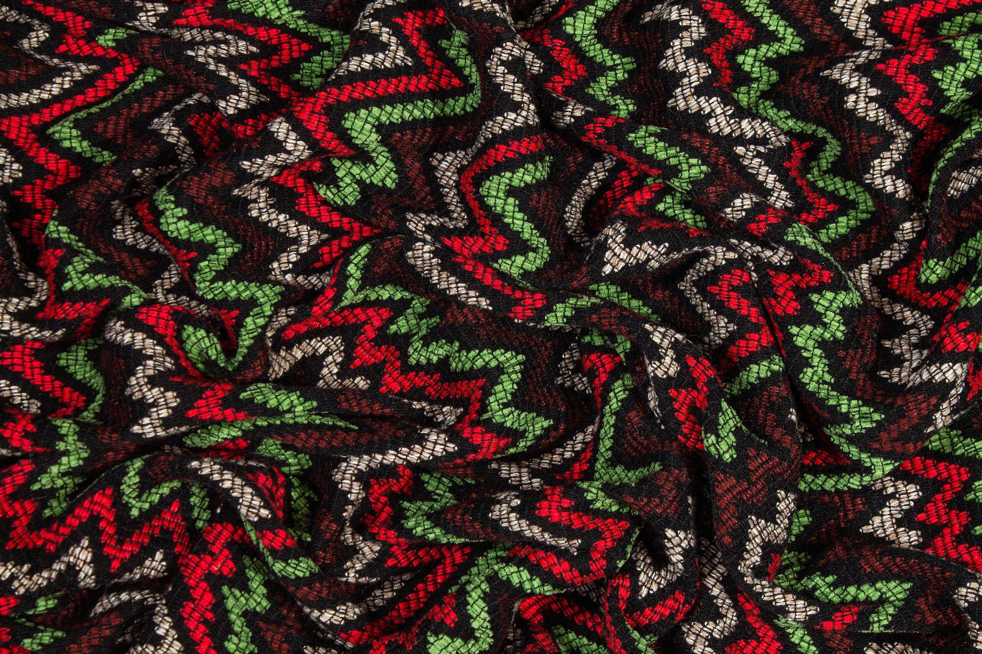 Multicolor Zig Zag Wool Jersey Knit - Prime Fabrics