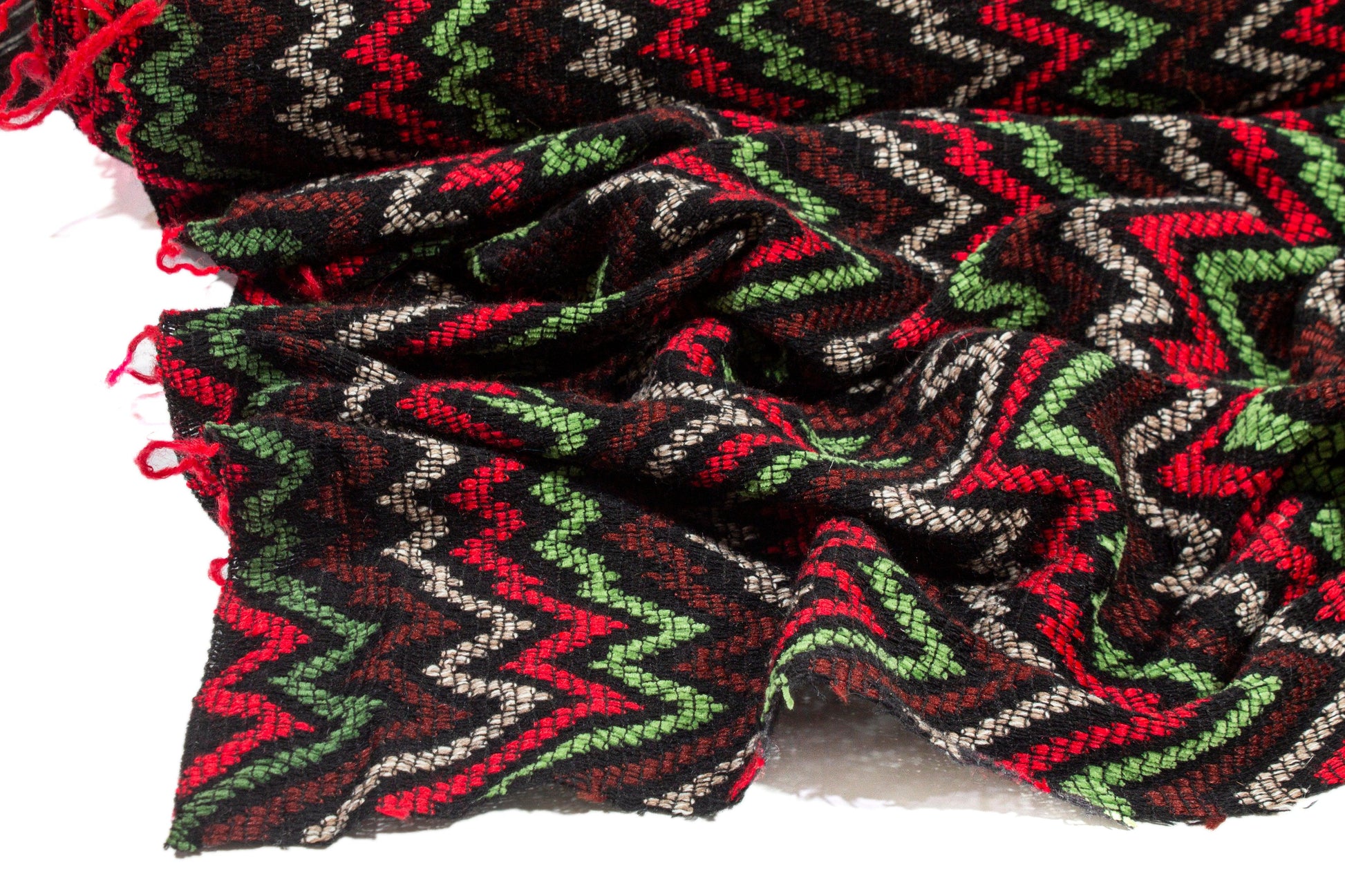 Multicolor Zig Zag Wool Jersey Knit - Prime Fabrics