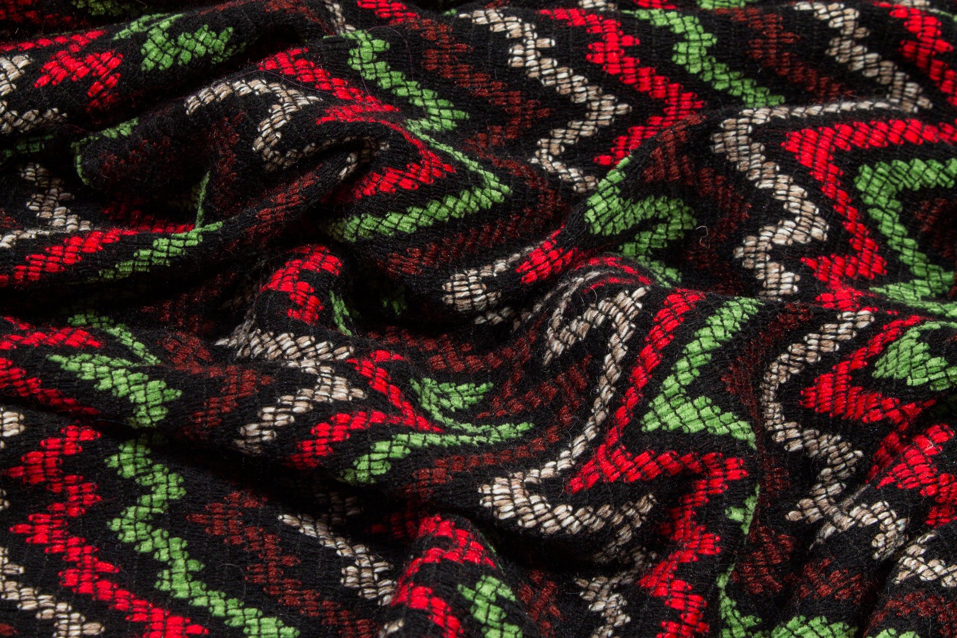 Multicolor Zig Zag Wool Jersey Knit - Prime Fabrics