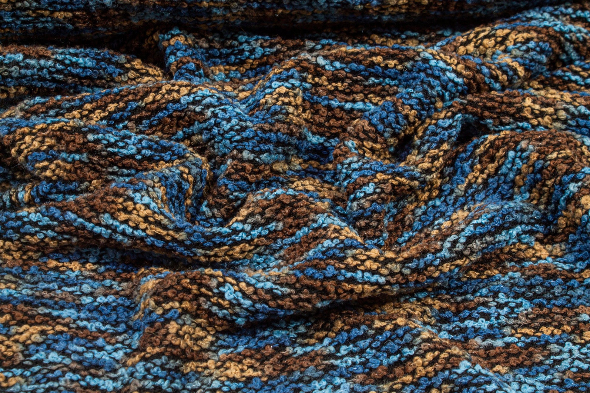 Brown and Blue Jersey Knit - Prime Fabrics