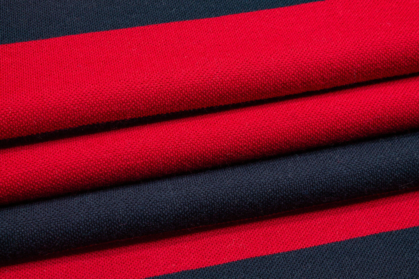 Red and Navy Striped Wool Jersey Knit - Prime Fabrics