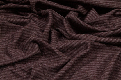 Purple Striped Wool Jersey - Prime Fabrics