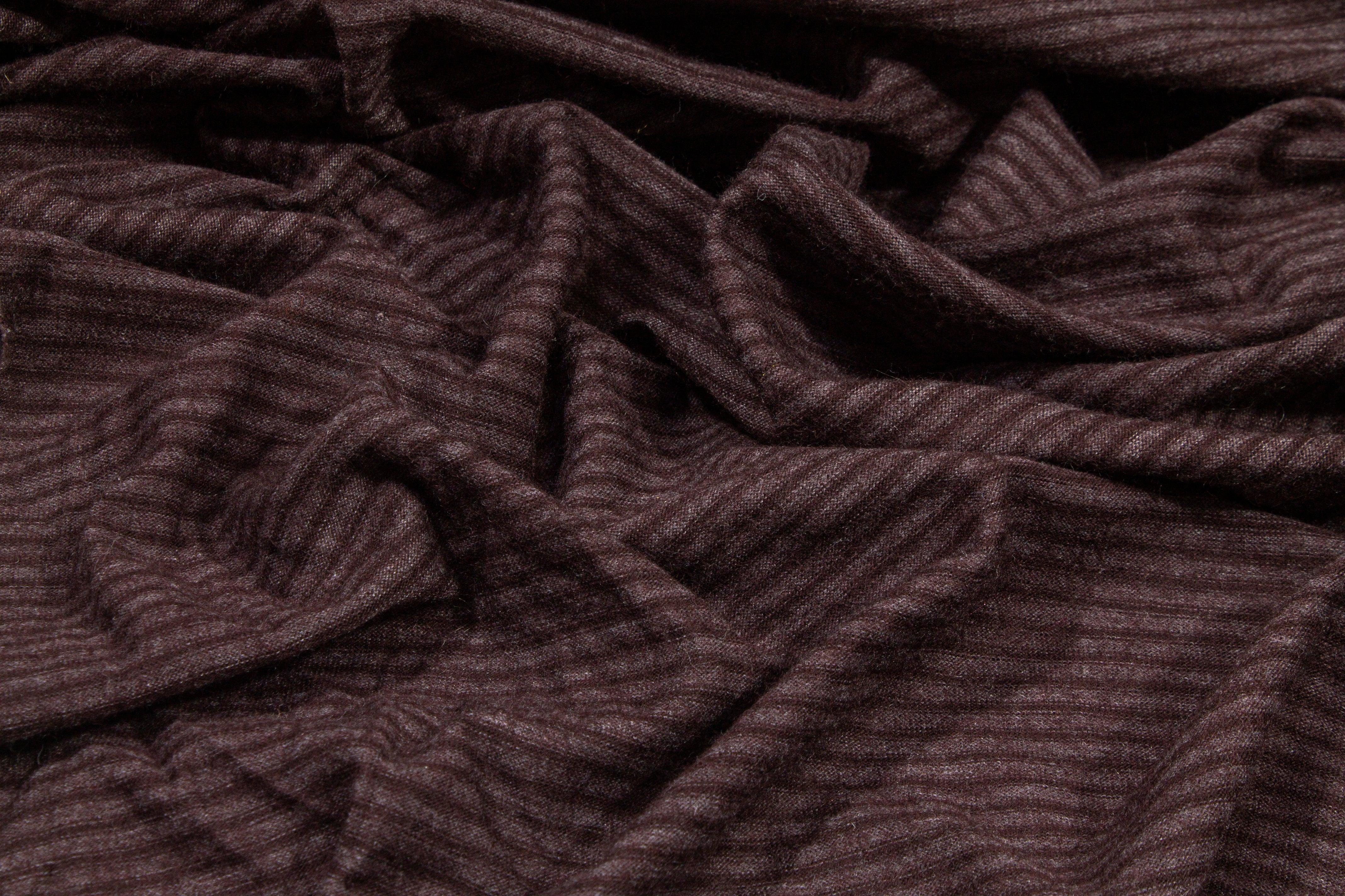 Purple Striped Wool Jersey - Prime Fabrics