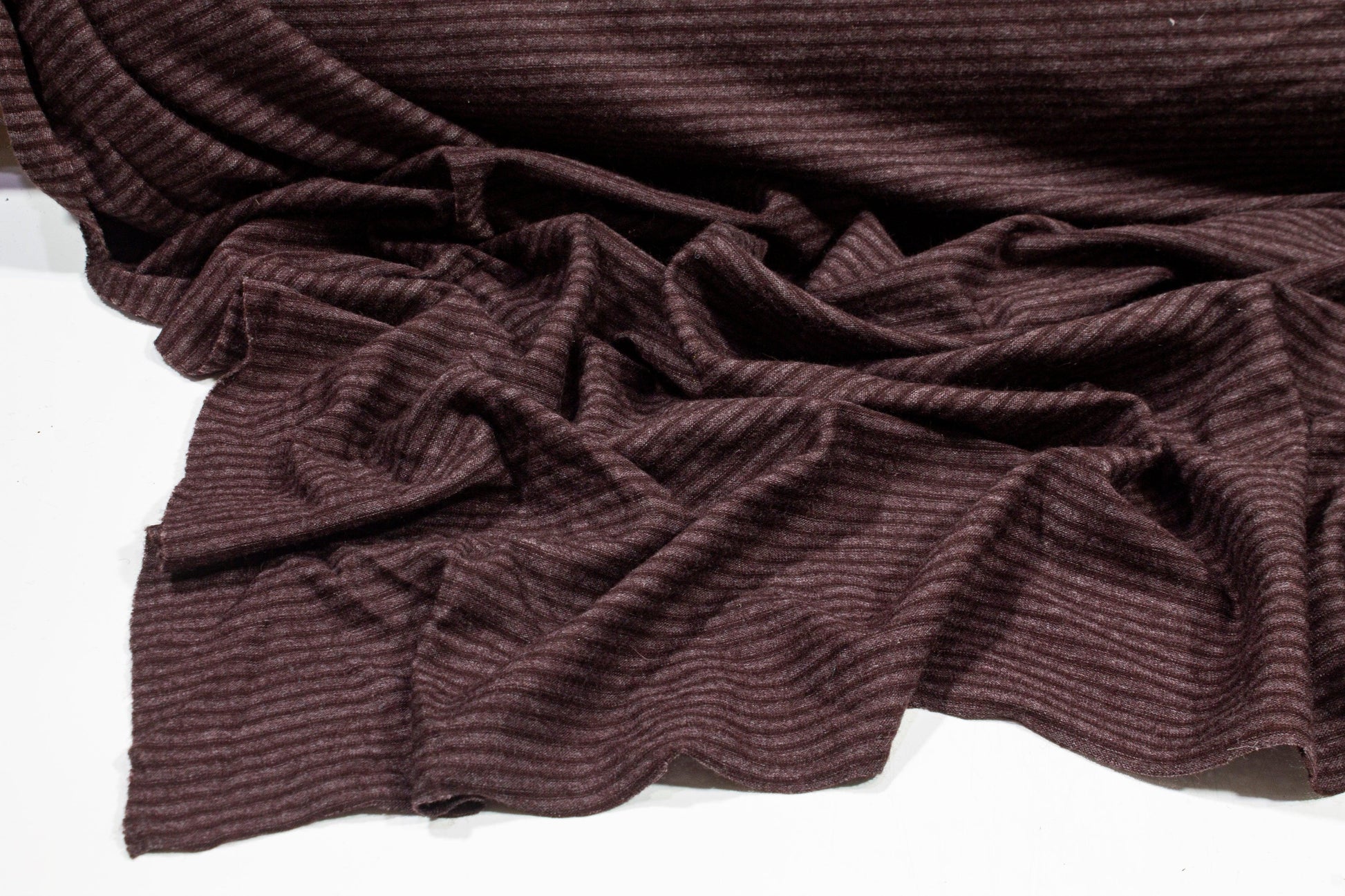 Purple Striped Wool Jersey - Prime Fabrics