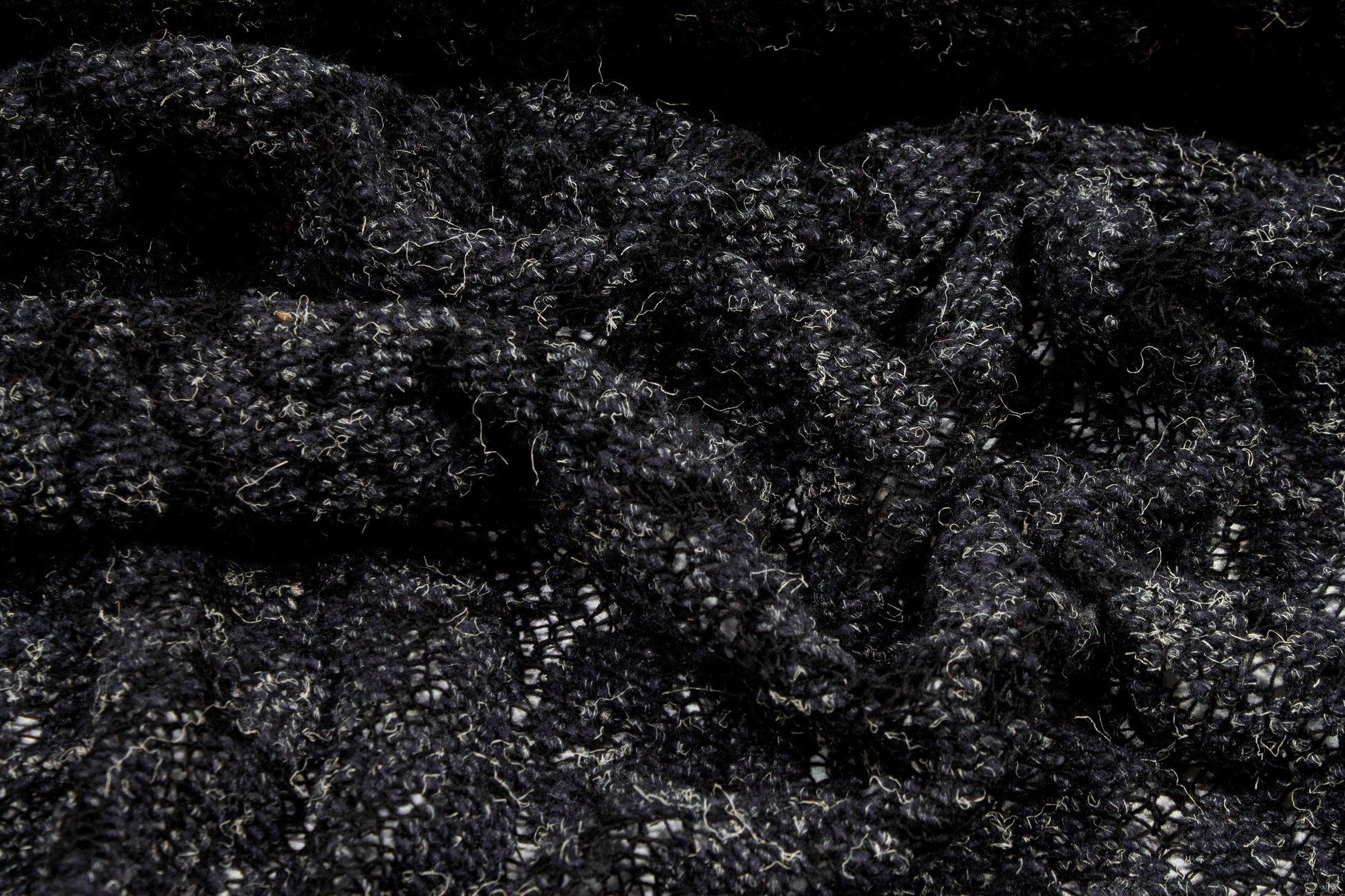 Black and Gray Floral Poly Wool Jersey - Prime Fabrics