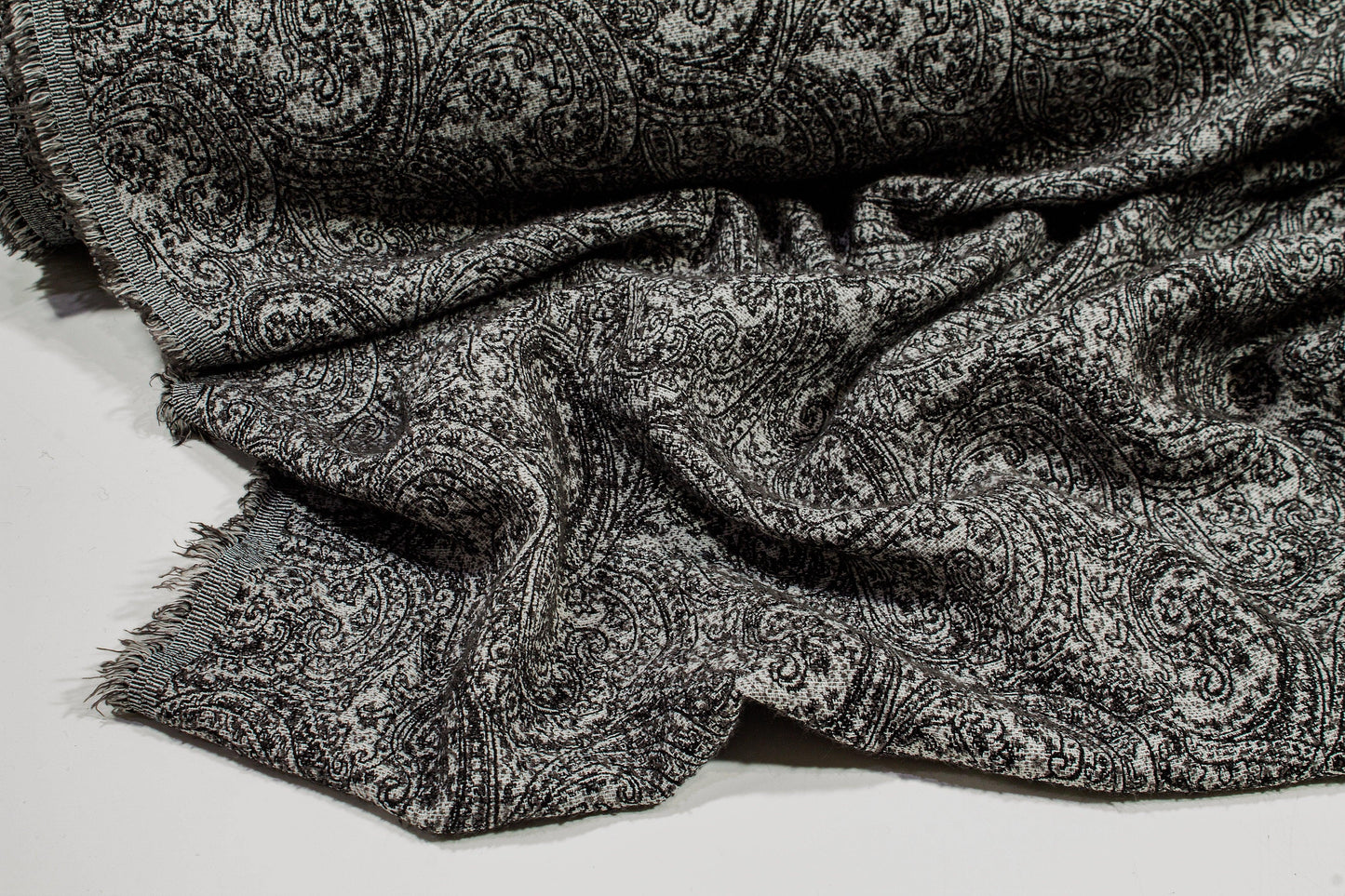 Gray Paisly Polyester Wool Blend – Prime Fabrics