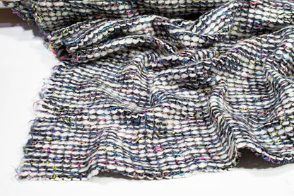 White and Multicolor Wool and Viscose Knit - Prime Fabrics