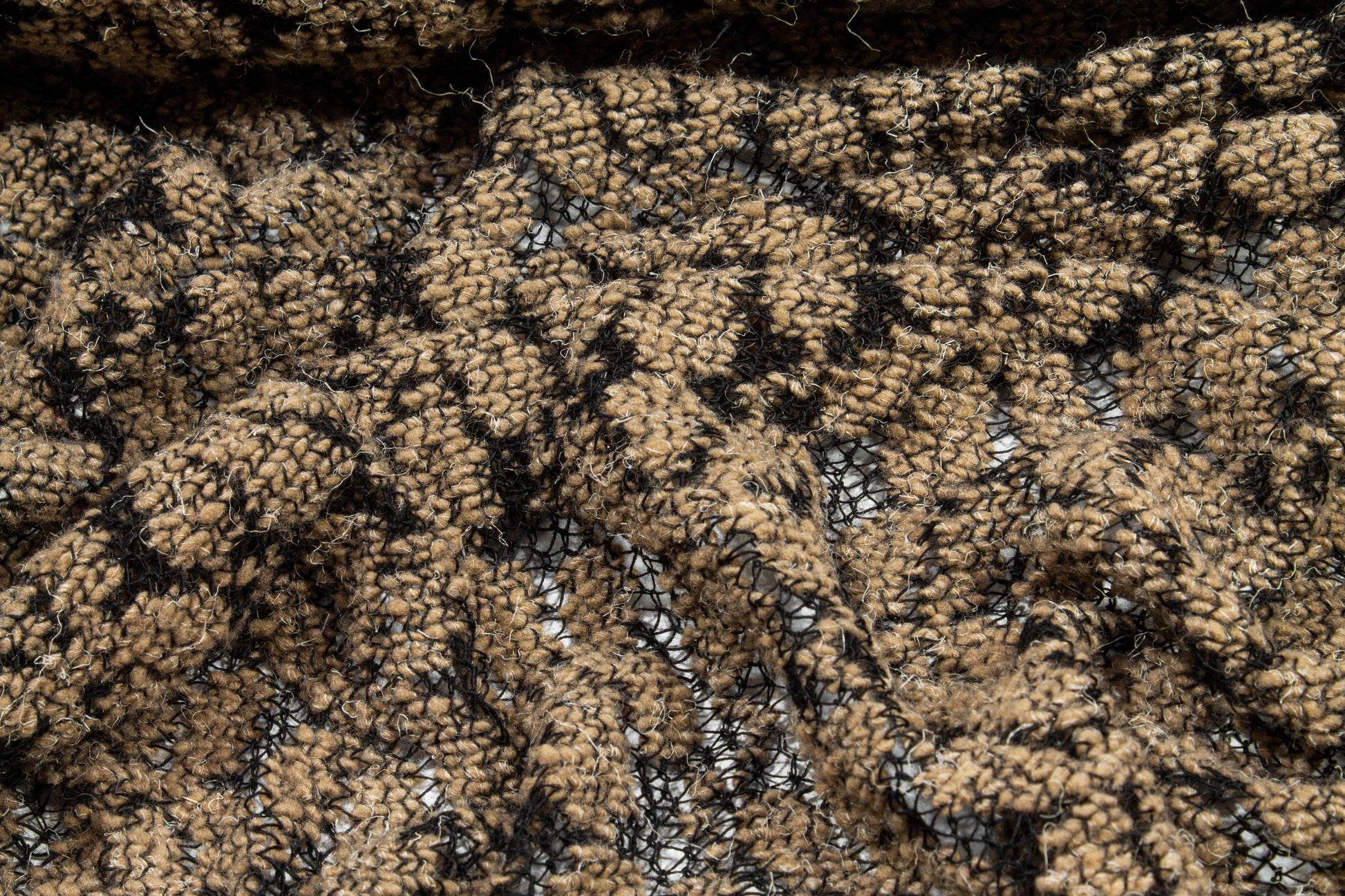 Brown and Black Polyester Wool Jersey Knit - Prime Fabrics
