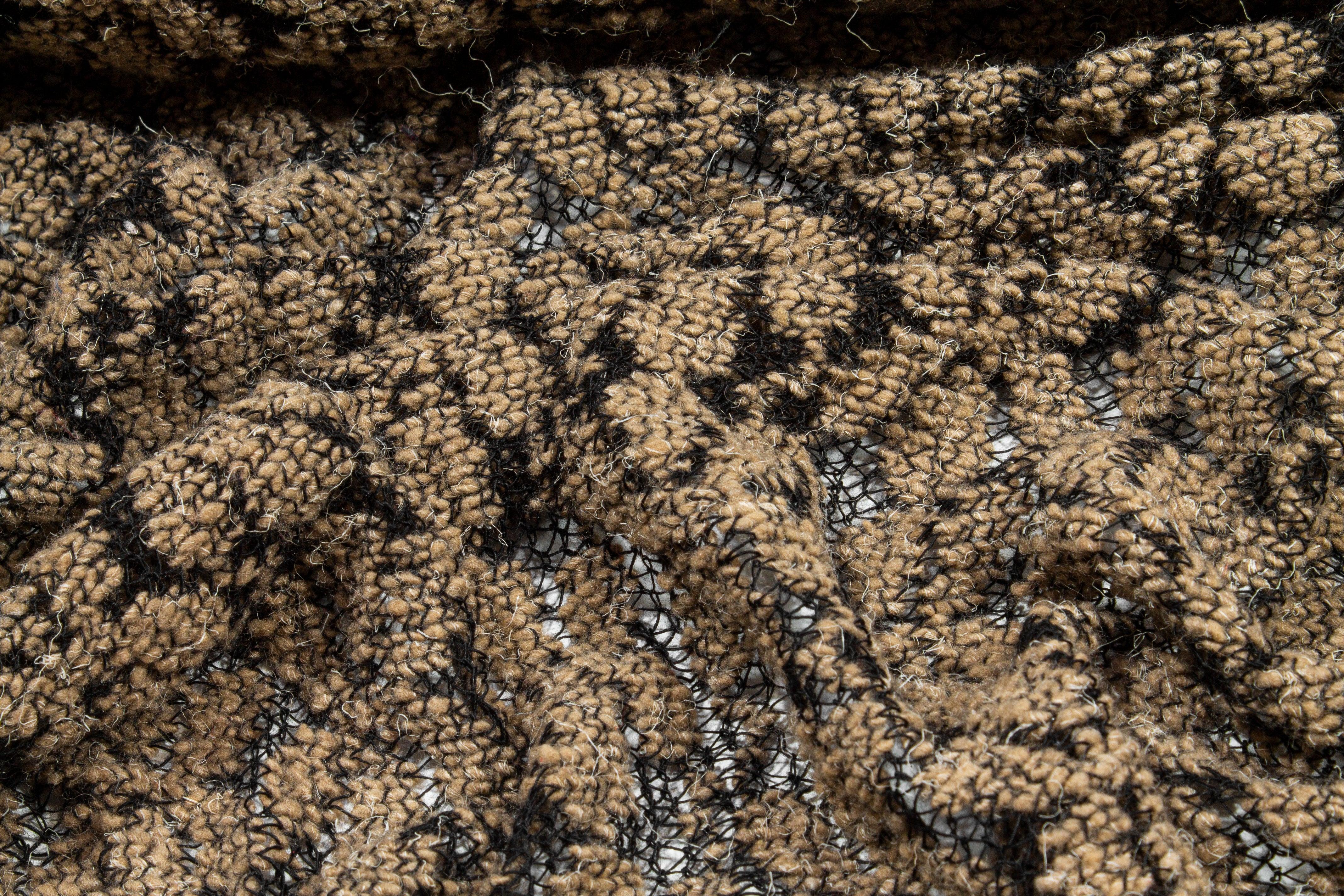 Brown and Black Polyester Wool Jersey Knit - Prime Fabrics