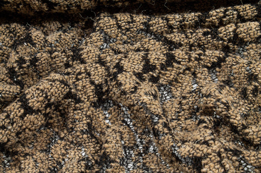 Brown and Black Polyester Wool Jersey Knit - Prime Fabrics