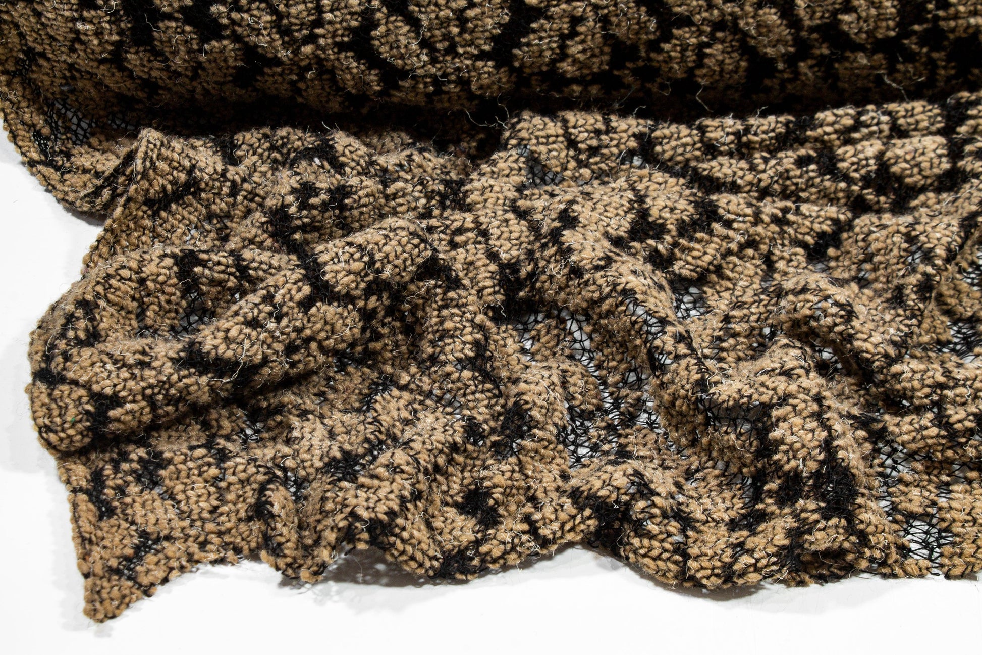 Brown and Black Polyester Wool Jersey Knit - Prime Fabrics