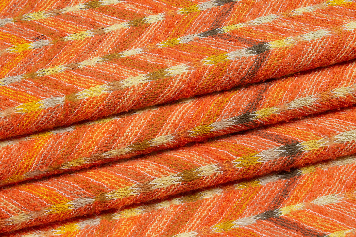 Orange Striped Viscose Knit - Prime Fabrics