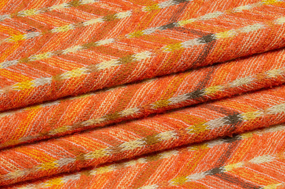 Orange Striped Viscose Knit - Prime Fabrics
