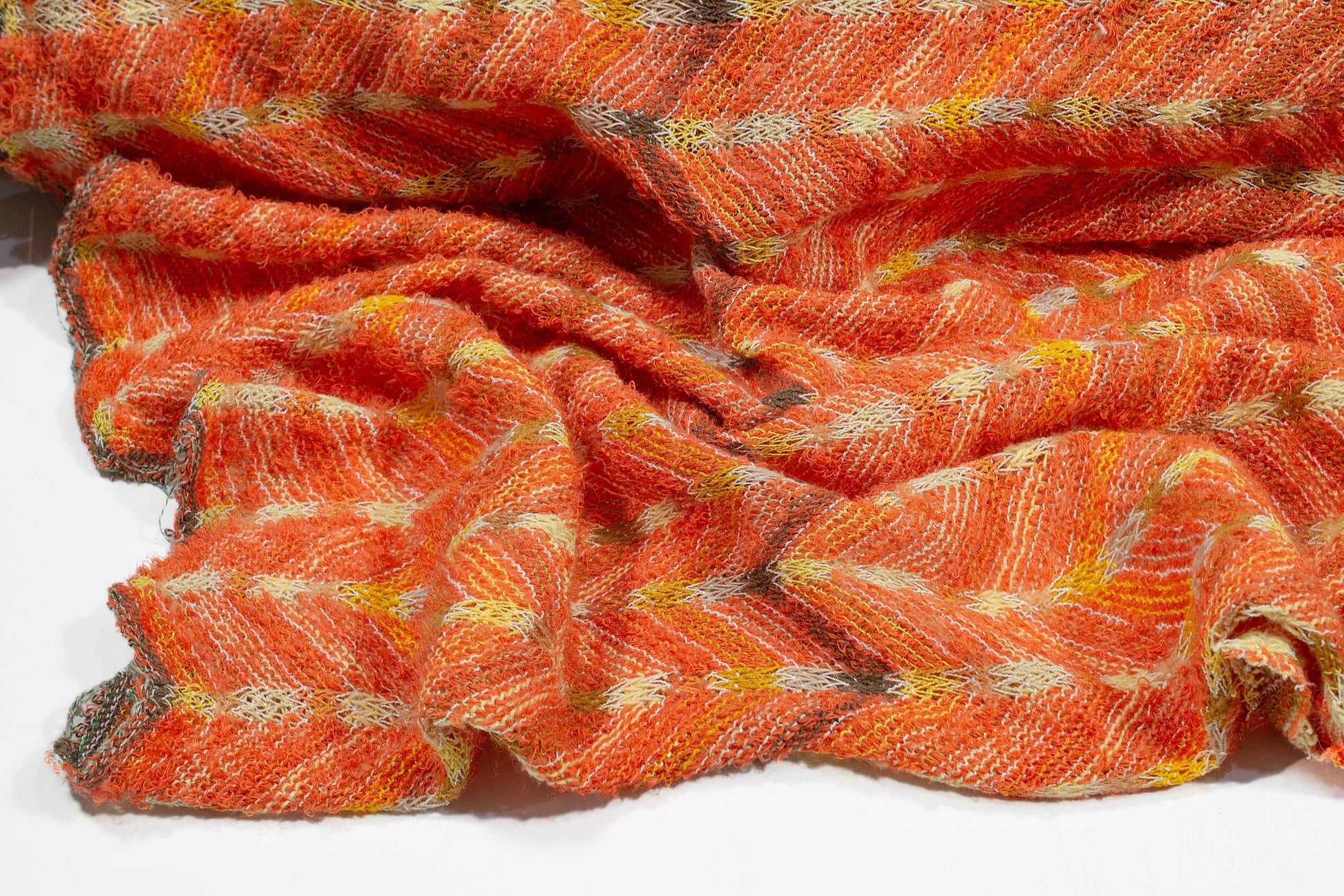 Orange Striped Viscose Knit - Prime Fabrics