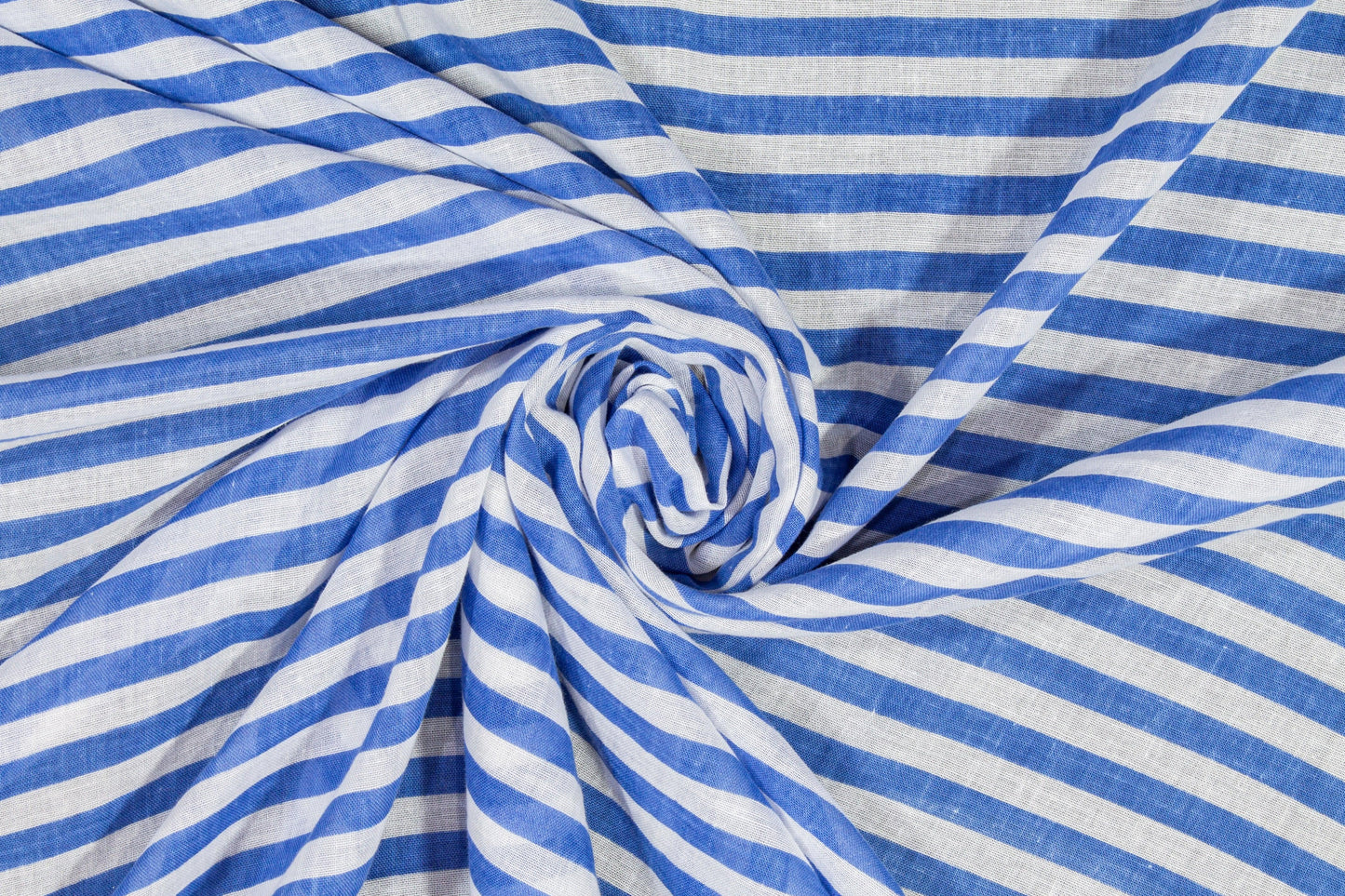 Striped Cotton Voile - Blue and White - Prime Fabrics
