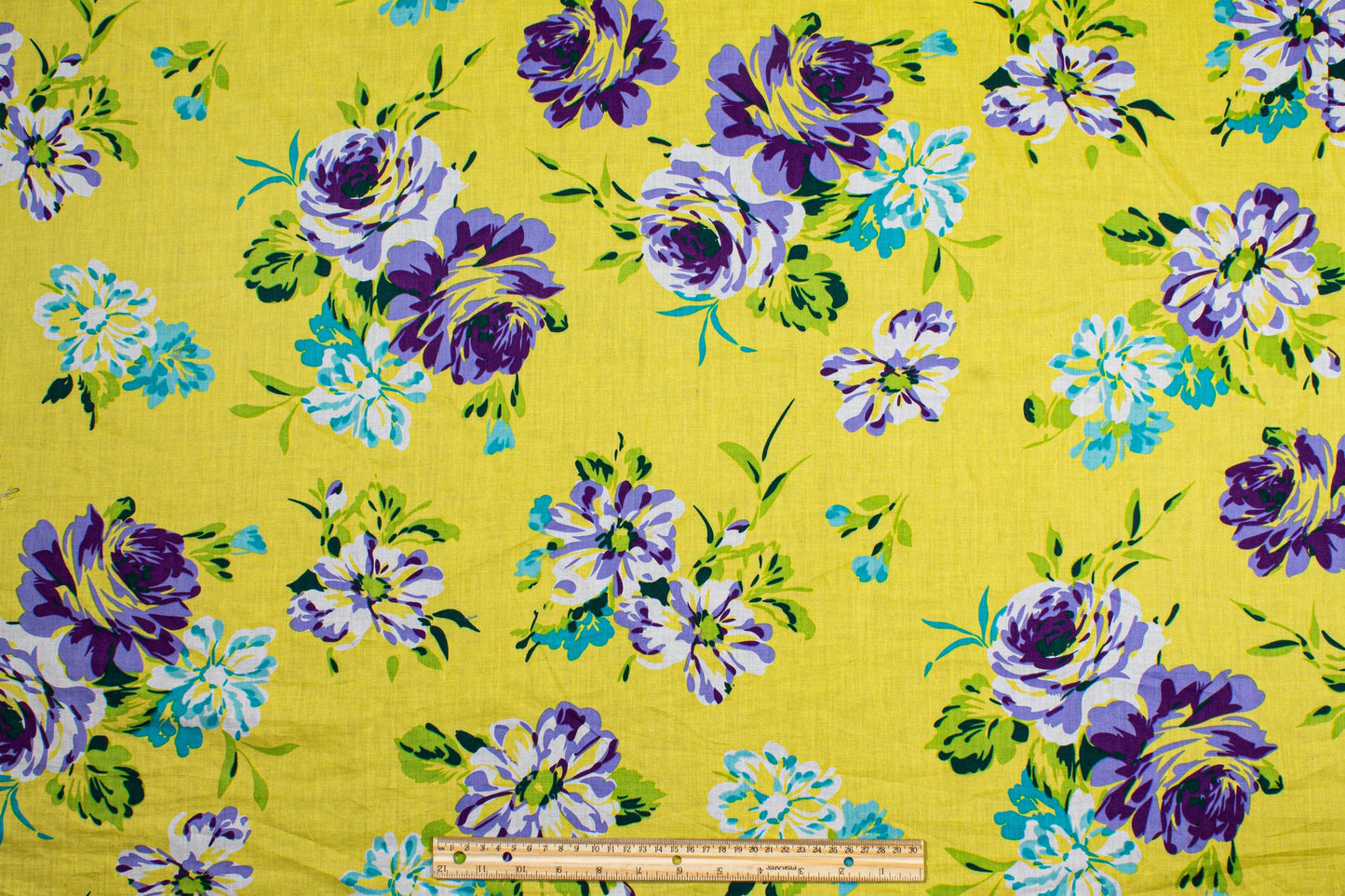 Floral Cotton Voile - Yellow, Blue, Purple - Prime Fabrics