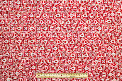 Floral Cotton Voile - Red and White - Prime Fabrics