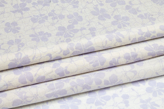 Floral Cotton Voile - Lavender and White - Prime Fabrics