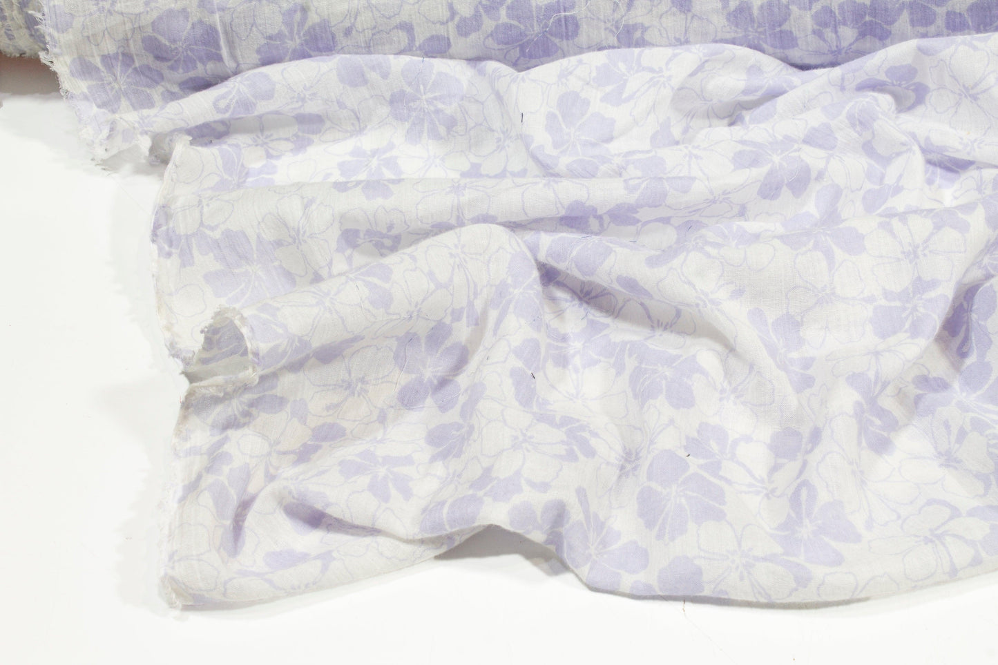 Floral Cotton Voile - Lavender and White - Prime Fabrics