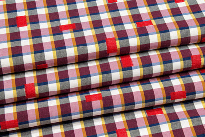 Embroidered Checked Cotton Twill - Prime Fabrics