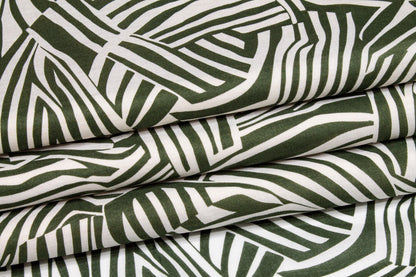 Abstract Zebra Print Cotton Voile - Green and White - Prime Fabrics