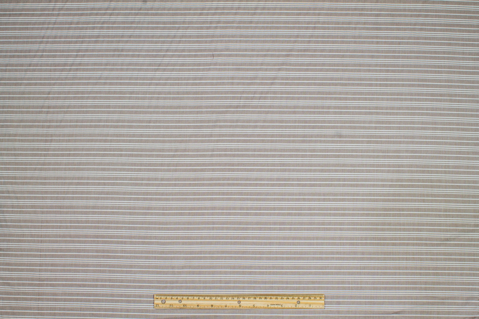 Striped Cotton Shirting - Brown and White - Prime Fabrics