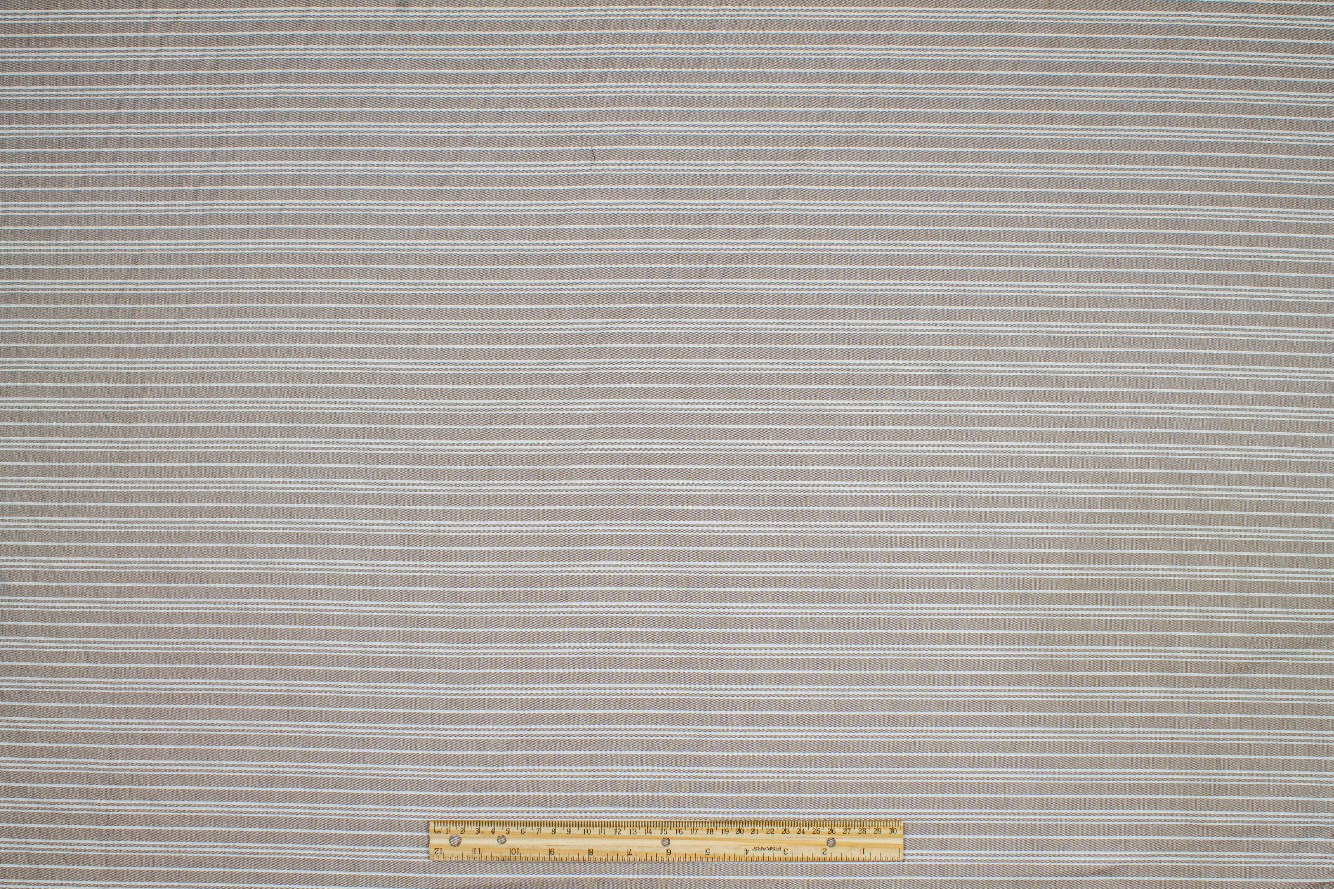 Striped Cotton Shirting - Brown and White - Prime Fabrics