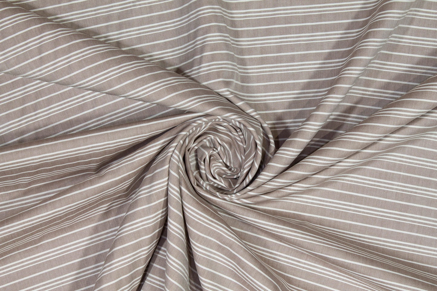 Striped Cotton Shirting - Brown and White - Prime Fabrics