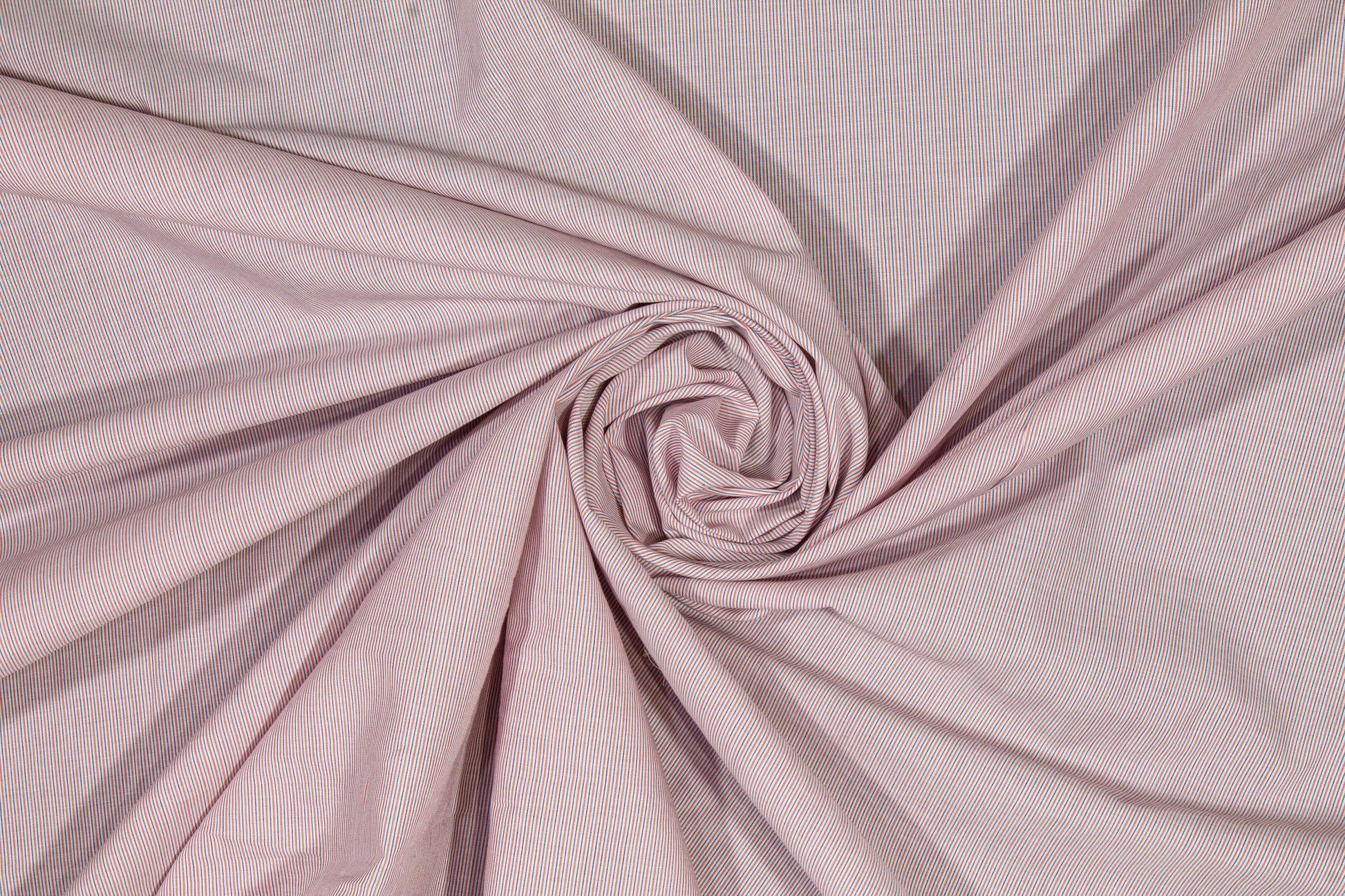Pin Striped Cotton Voile - Orange and Blue - Prime Fabrics
