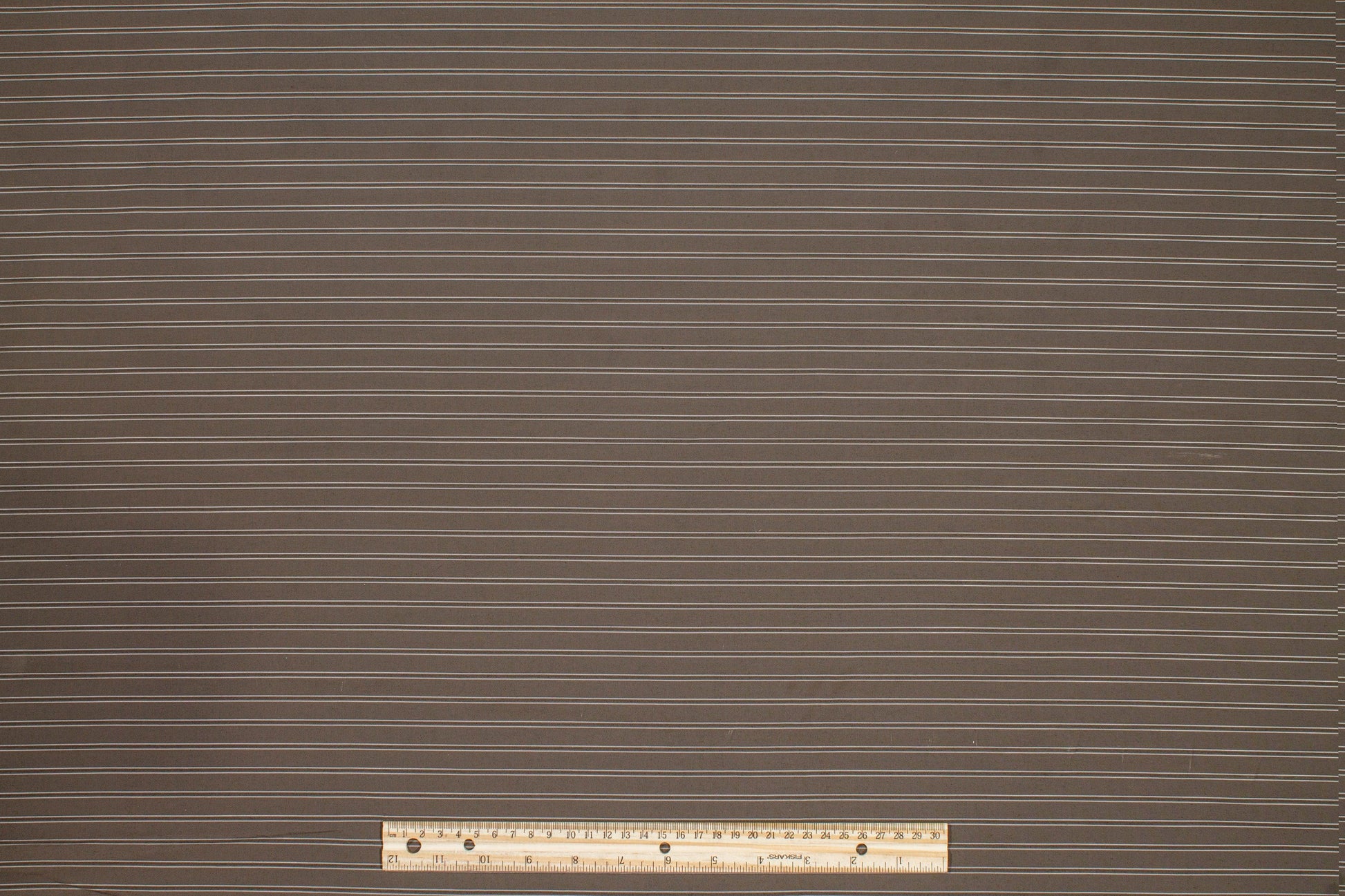 Striped Poly Cotton Shirting - Gray-Brown - Prime Fabrics